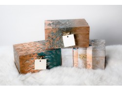 Cutie din lemn pictată manual personalizata cu foto 19cm/12cm/10cm
