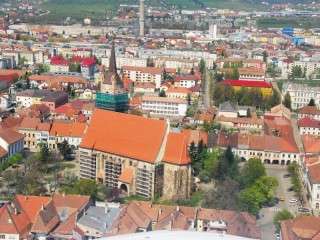 Scenic airplane flight in Bistrita